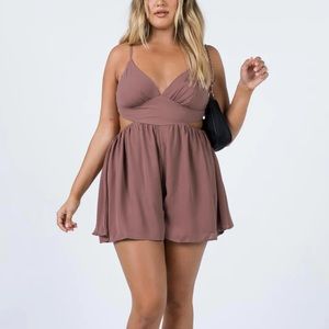 NWT Princess Polly brown/ mauve Romper